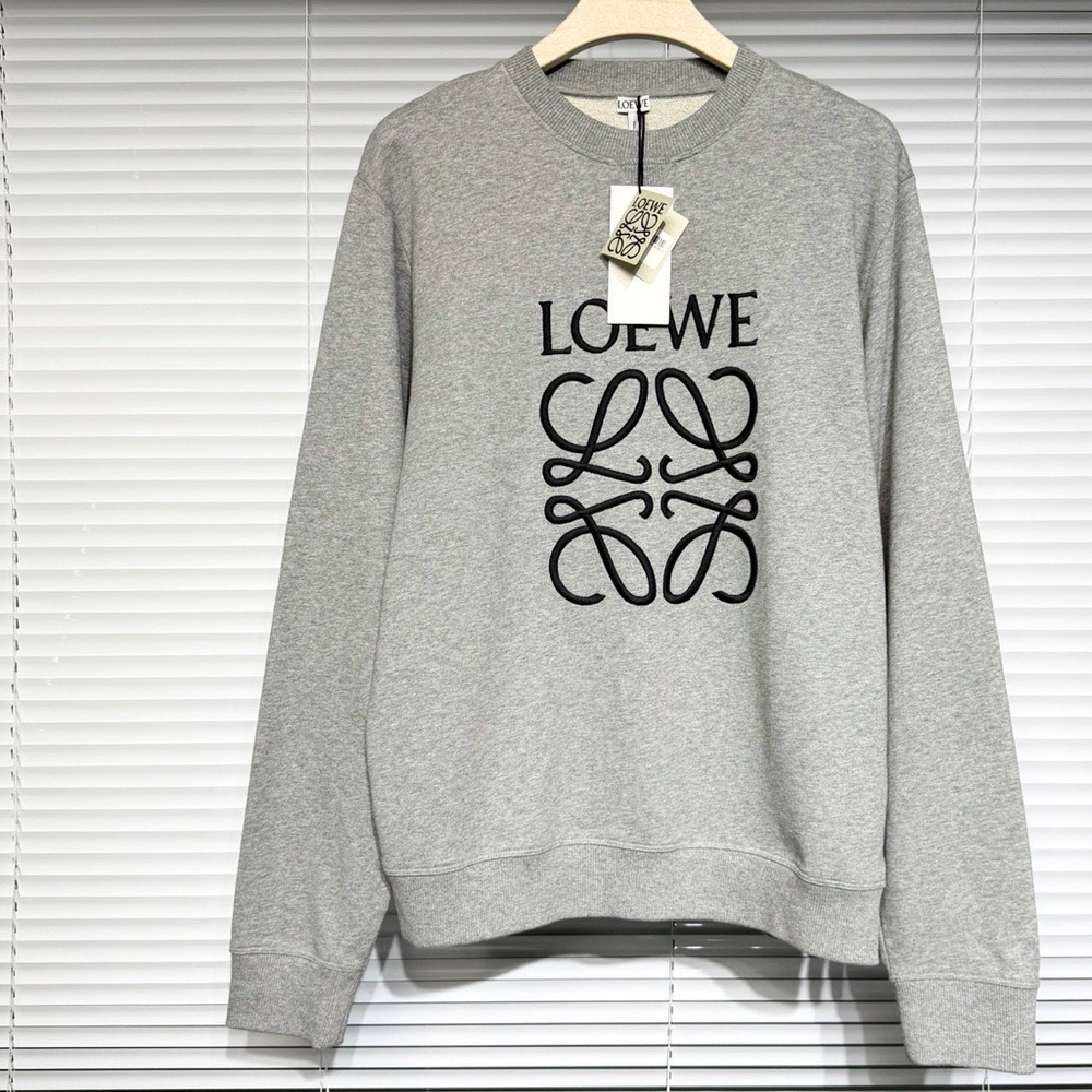 🚩steal Authentic Loewe Gray Crewneck Sweater with Logo